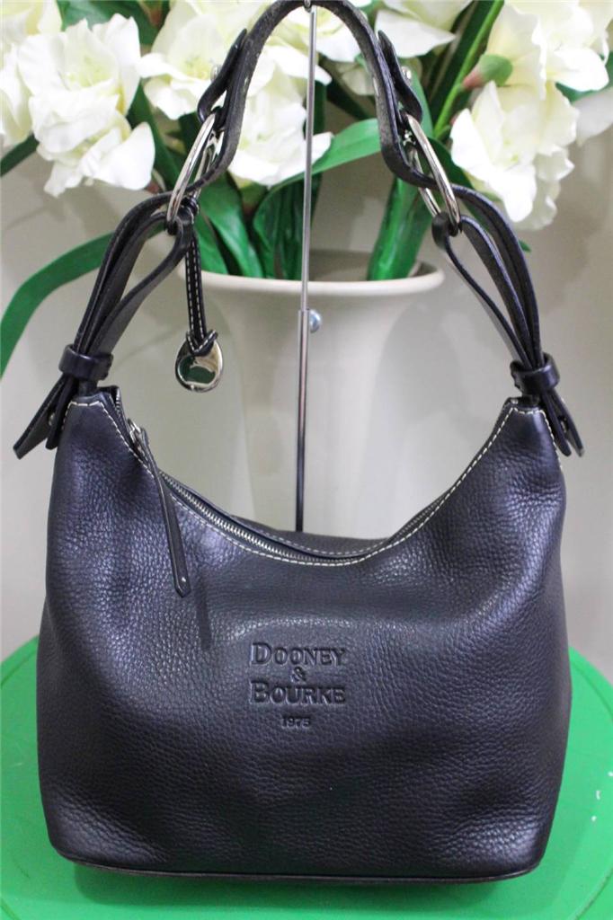 Dooney and Bourke black pebbled leather hobo shoulder bag eBay