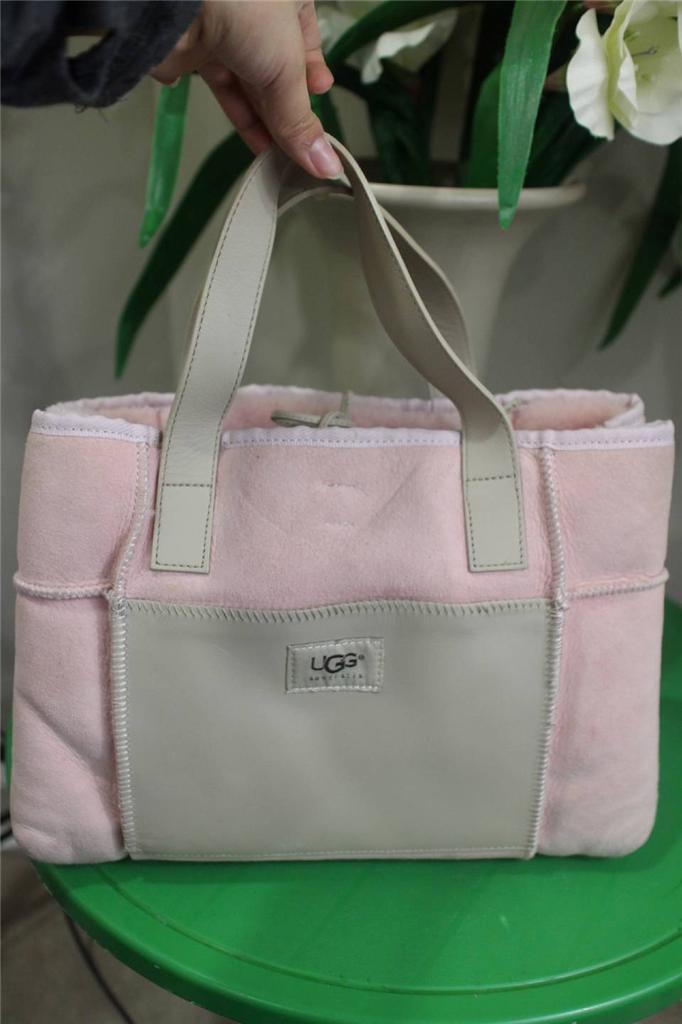 UGG AUSTRALIA pink sheepskin tote shoulder bag (P100) eBay