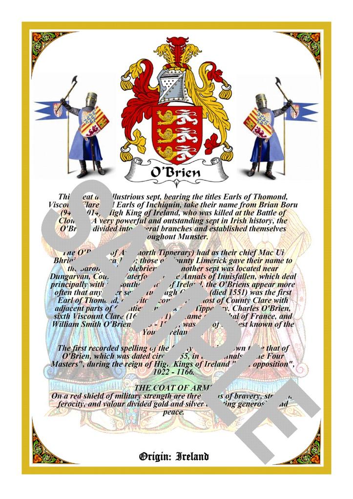 BLACKBURN to BOND - Family Coat of Arms & History on A4 Vellum Parchment Paper