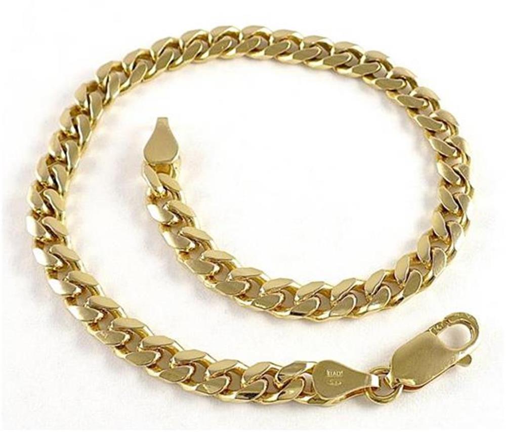 Italian Crafted Curb Link 8 5&quot; Bracelet 2 5x5mm 14k Gold 16 8gm Vintage 1970 | eBay