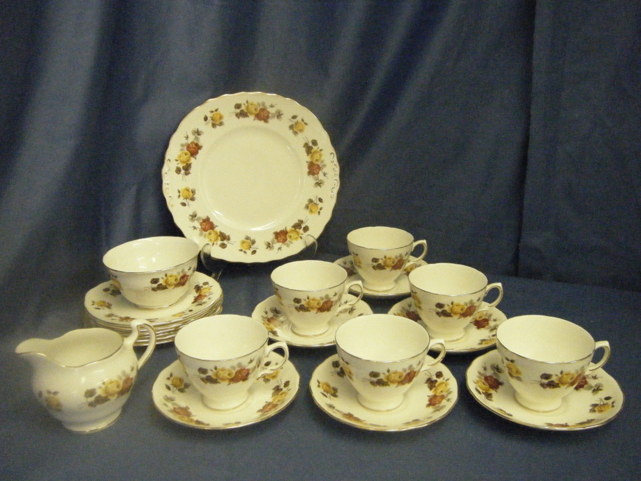 Colclough Roses 21pc Fine Bone China Tea Service VGC eBay