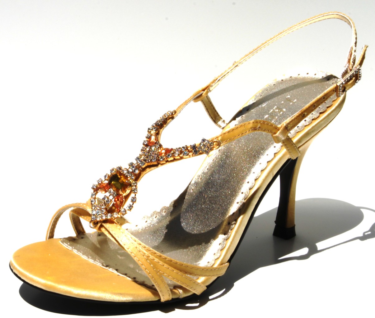 gold evening wear shoes