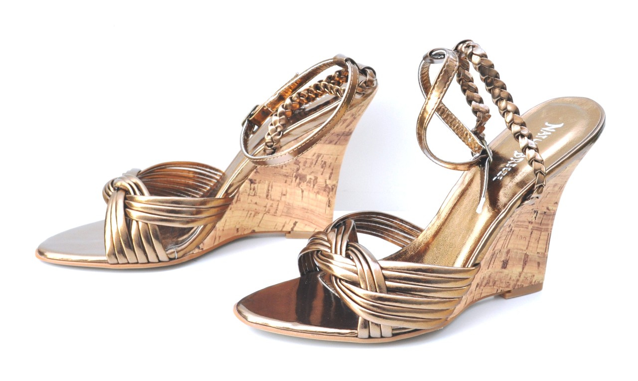 Bronze Slingback High Heel Platform Womens Sandals Shoes Retail 78 ...