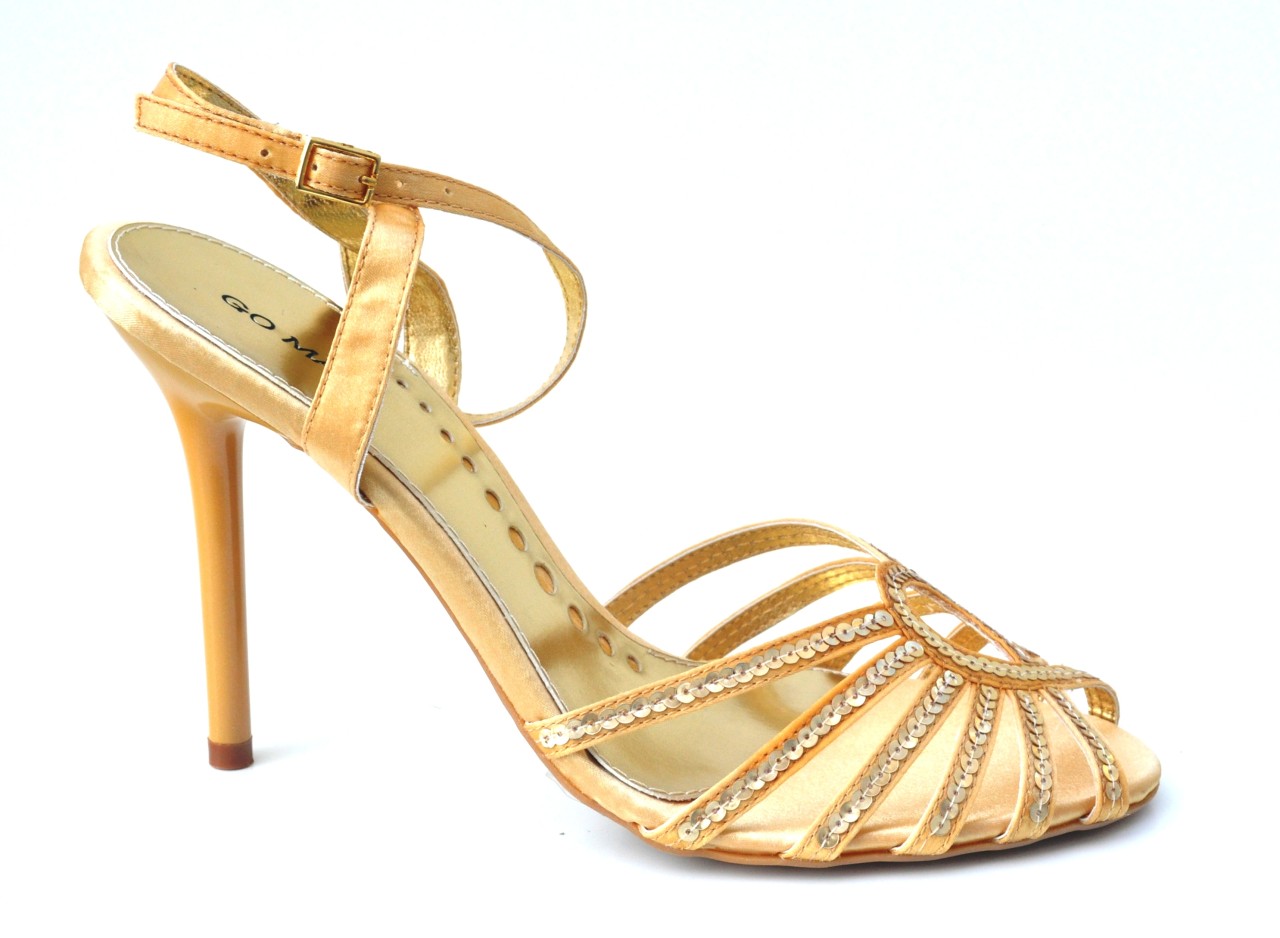 gold high heels open toe