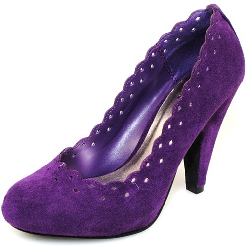 ... Qupid Sexy Womens Faux Suede Purple Pumps High Heel Shoes (Retail 45
