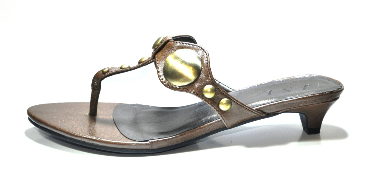 JSL Brown High Heel Womens Sandals Flip Flops Shoes 9008 Retail 49 ...