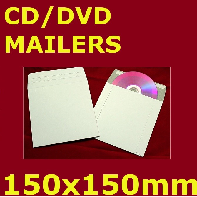 100 150x150mm 400gsm Hard Cardboard Envelopes Mailers Semi Rigid CD DVD