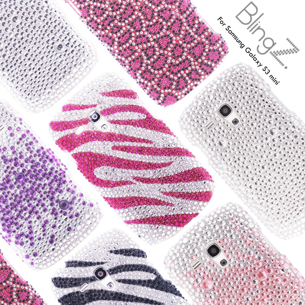DIAMOND CRYSTAL GEM BLING BLING PHONE CASE COVER SAMSUNG GALAXY S3 MINI