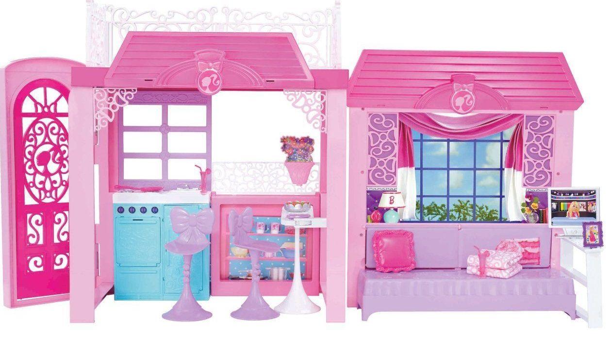 New Mattel Barbie Pink Glam Vacation 2 Story House Doll Playset Folds
