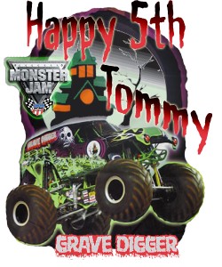 Monster  Birthday Party on Monster Jam Gravedigger Custom Personalized Birthday Party Supplies T