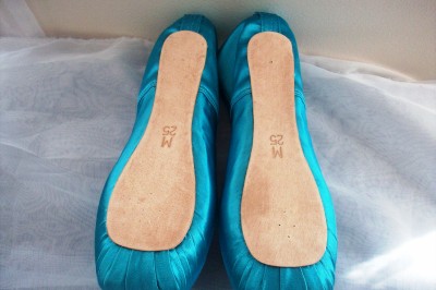 blue ballet pointe shoes