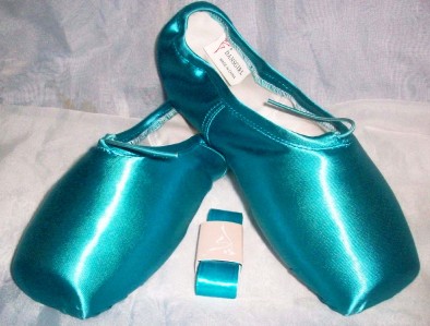 satin ballet shoes with ribbons