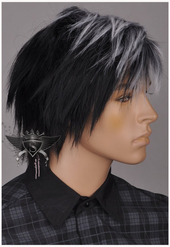 GW411 Black Gothic Noble Fashion EMO Show Men's Wig New