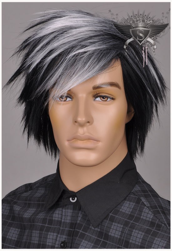 GW411 Black Gothic Noble Fashion EMO Show Men's Wig New