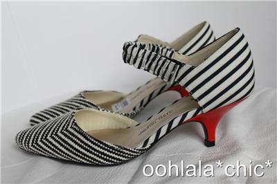 Isabel Toledo Payless Striped Cabana Kitten Heel Shoes