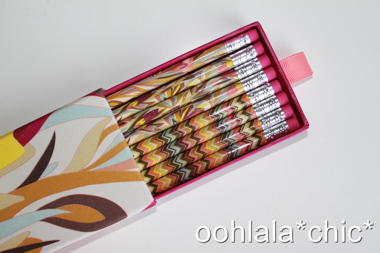 MISSONI FOR TARGET Pencils Pencil Box Set Case Black White Zig Zag or