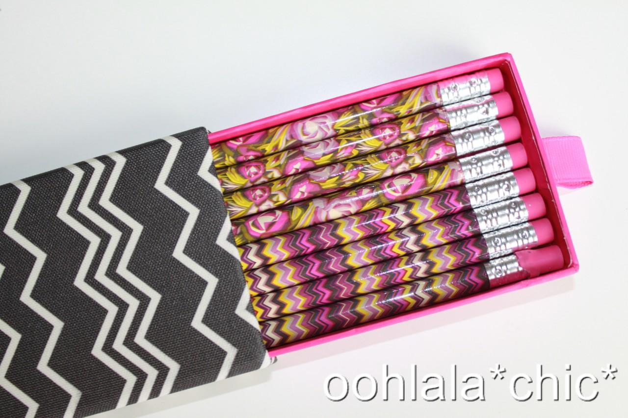MISSONI FOR TARGET Pencils Pencil Box Set Case Black White Zig Zag or