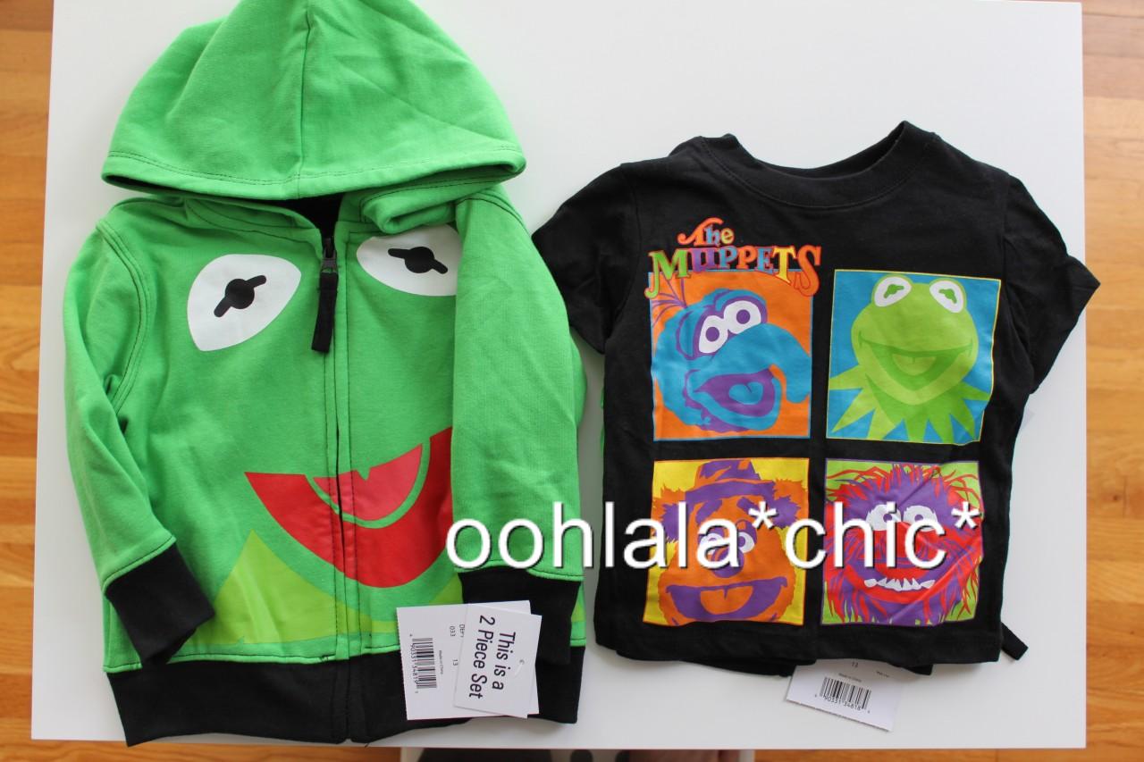 The Muppets Kermit The Frog Infant Todder Boys Hoodie Sweatshirt And Tee