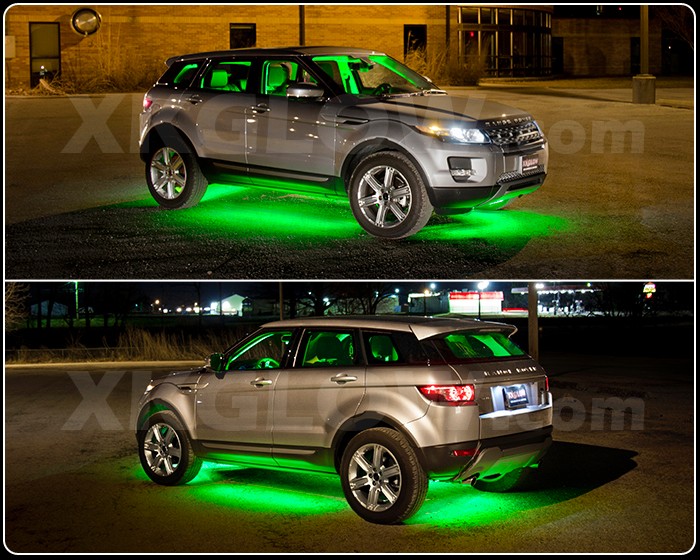 Green 14pcs LED Under Car Glow Underbody System Neon Lights Kit 36" X2