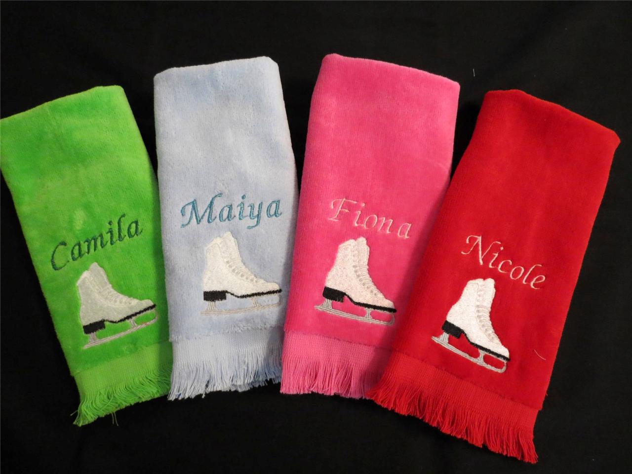 Personalized Ice Skate Figure Skate Blade Towel with Grommet Many