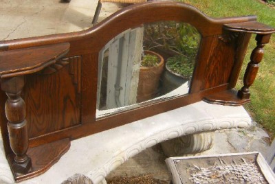  Deco Mirrors Antique on Antique Oak Art Deco Mirror Mantel With Carving   Ebay