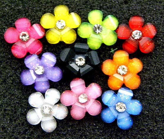 B1207 x60pcs MIXED DAISY FLOWER CHIC FLATBACK SCRAPBOOKING CLIP BOW CRAFT SUPPLY