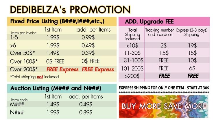 ALL ORDER OVER 10$ MUST ADD INSURANCE FOR 1.5$ and ALL OVER 30$ are