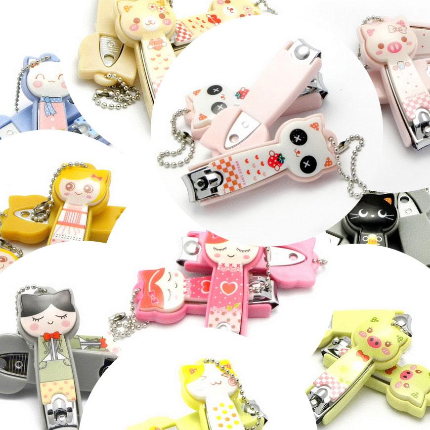 S0209-28 ( x1) Cute Cartoon Nail Finger Clipper Scissor w/ Key Chain Cutter Kid