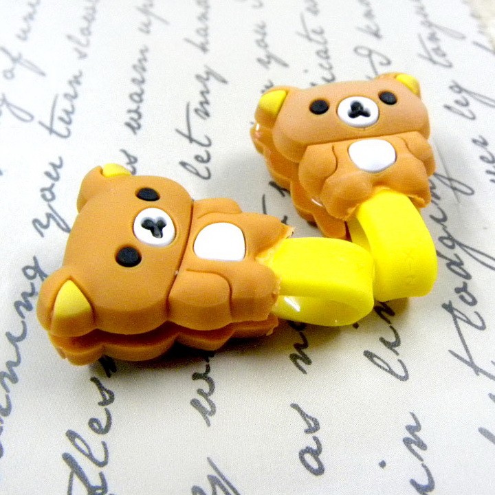 A0863P x 2pcs Cartoon Kitty Bear Wire Cord Holder Winder Cable Organizer Iphone - Bild 13 von 24