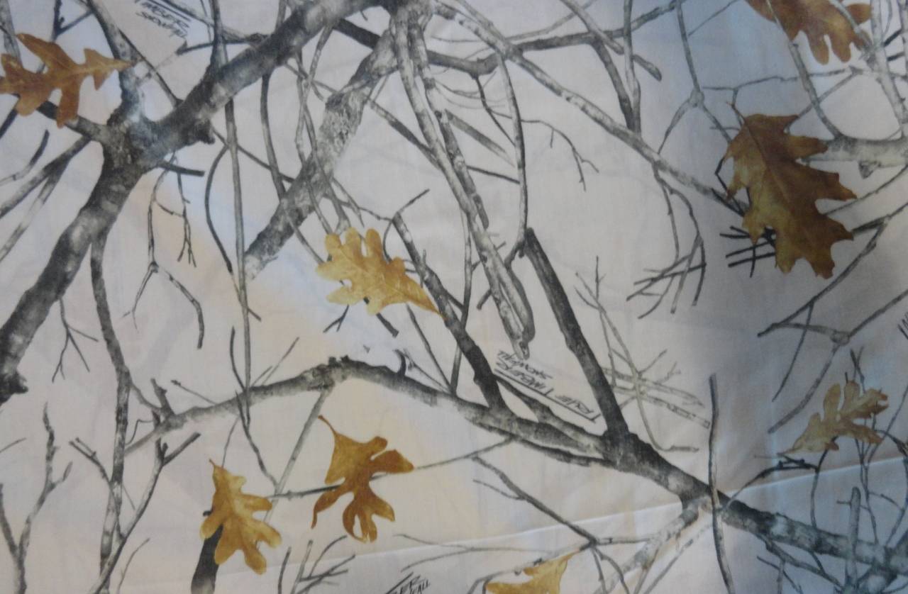 New Snow Camo Fabric BTY Tru Timber White Camouflage