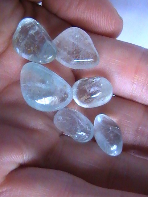 CLEAR -BLUE TOPAZ CRYSTAL POLISHED TUMBLED STONE | eBay