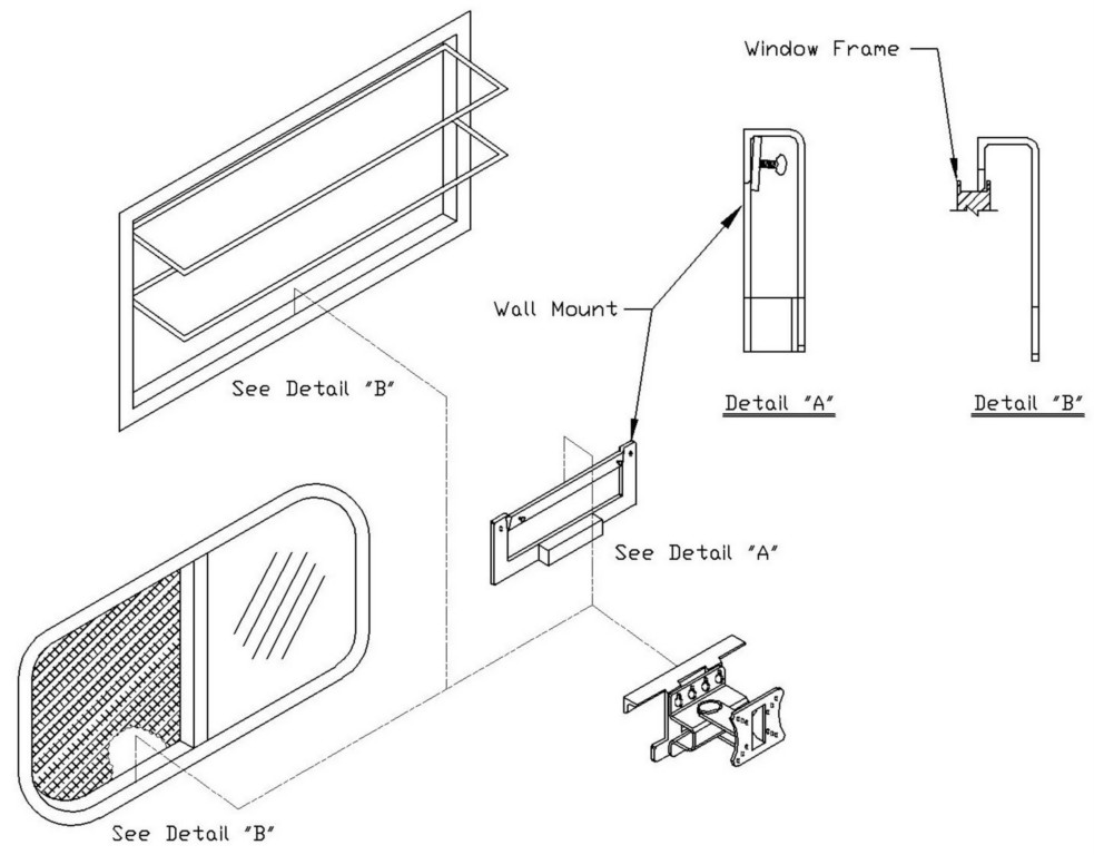 How to mount lcd tv on camper wall