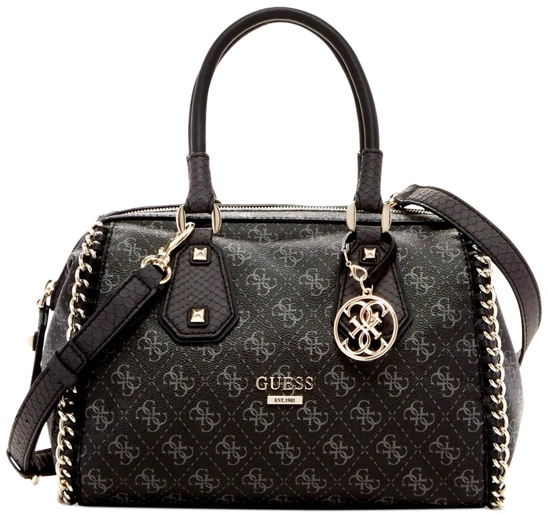New GUESS Confidential Chain Retro Frame Satchel Tote Bag Handbag Purse