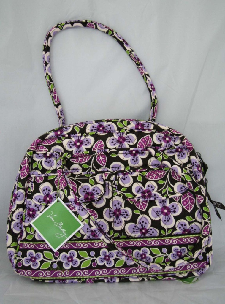 Vera Bradley Bag Handbag Bowler Plum Petals | eBay