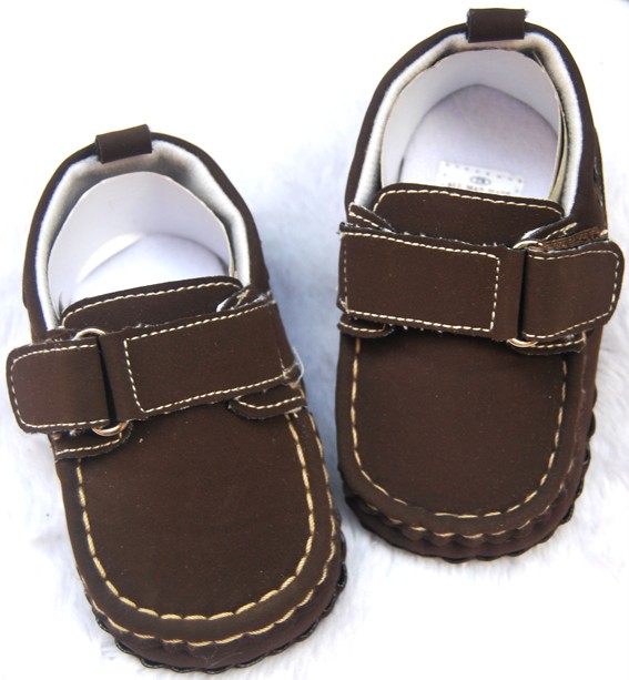 Dark brown kids toddler baby boy walking shoes size 2 3
