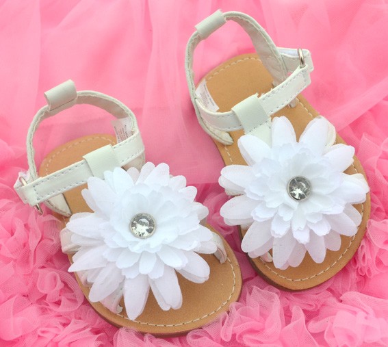 White floral kids toddler baby girl shoes sandals 918 Months eBay