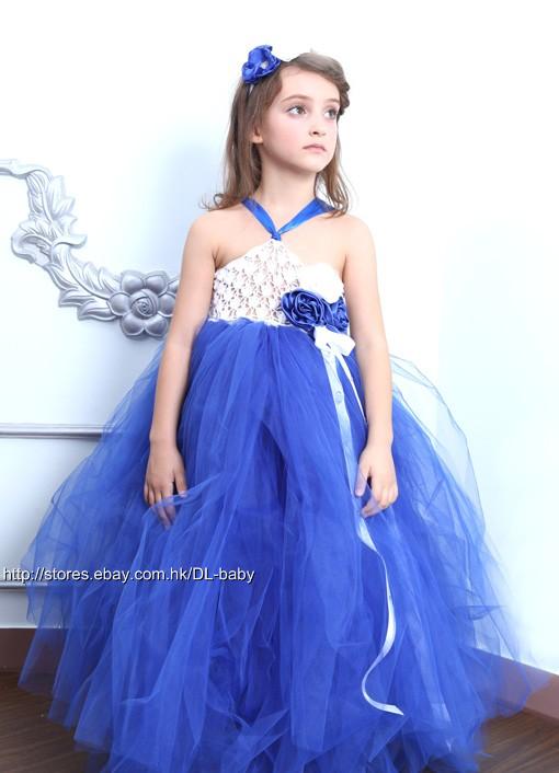 royal blue Baby Toddler wedding flower girl pageant Tutu petti dress 1