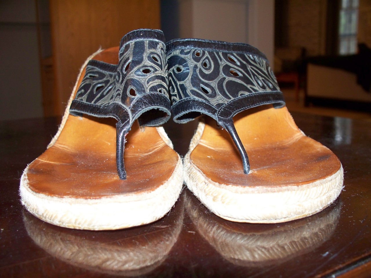 well worn trashed shoes