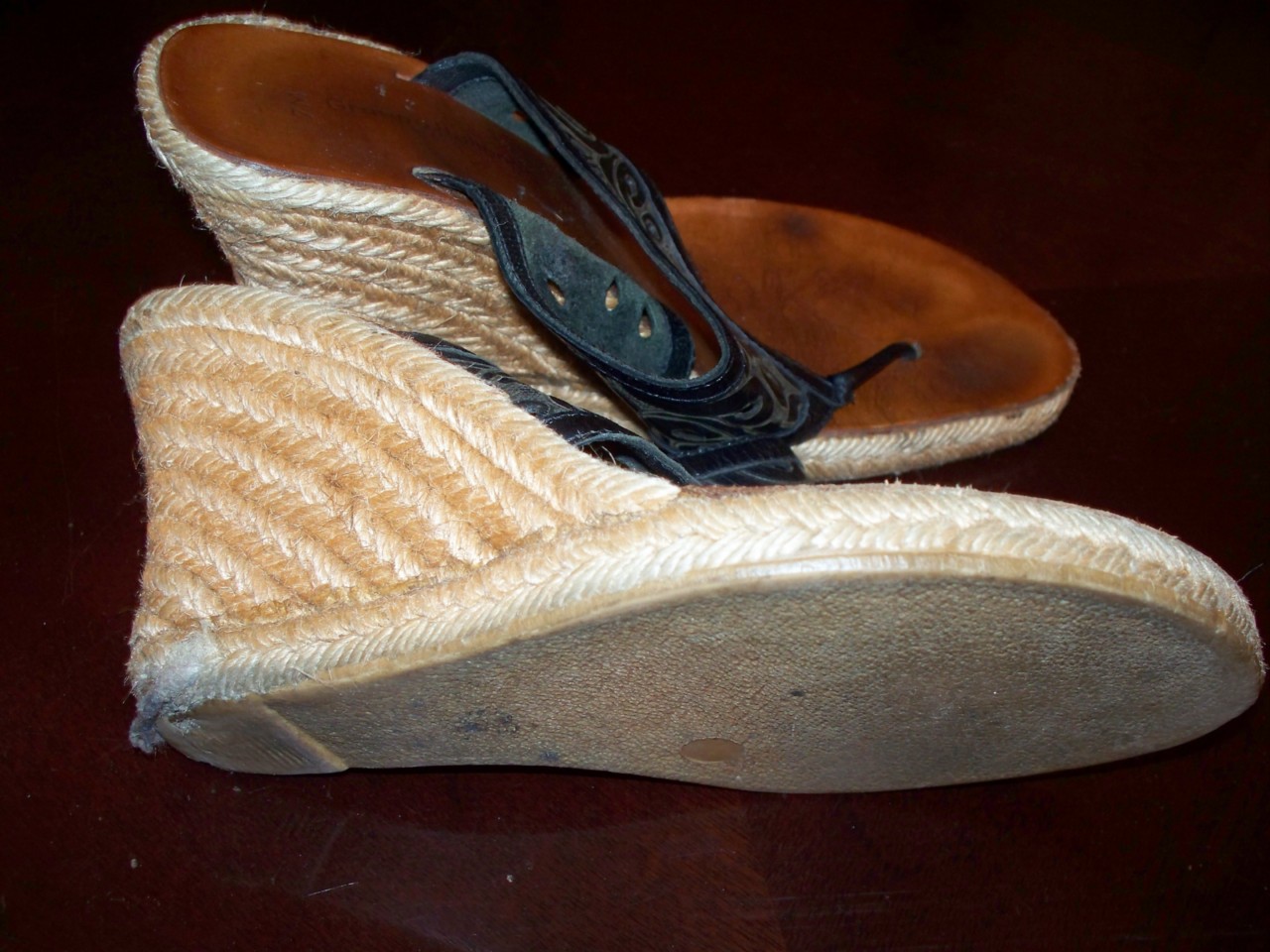 well worn trashed shoes