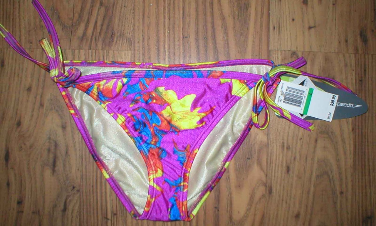 Speedo New Tags String Side Ties Bikini Bottom Swimsuit Purple