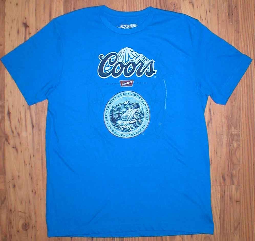 Coors Beer Rocky Mountain Brand NEW BlueTee Tshirt top Mens Official