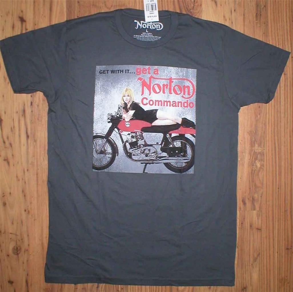 NEW Norton Motorcycle Commando Mens Tee Tshirt Charcoal Gray Official