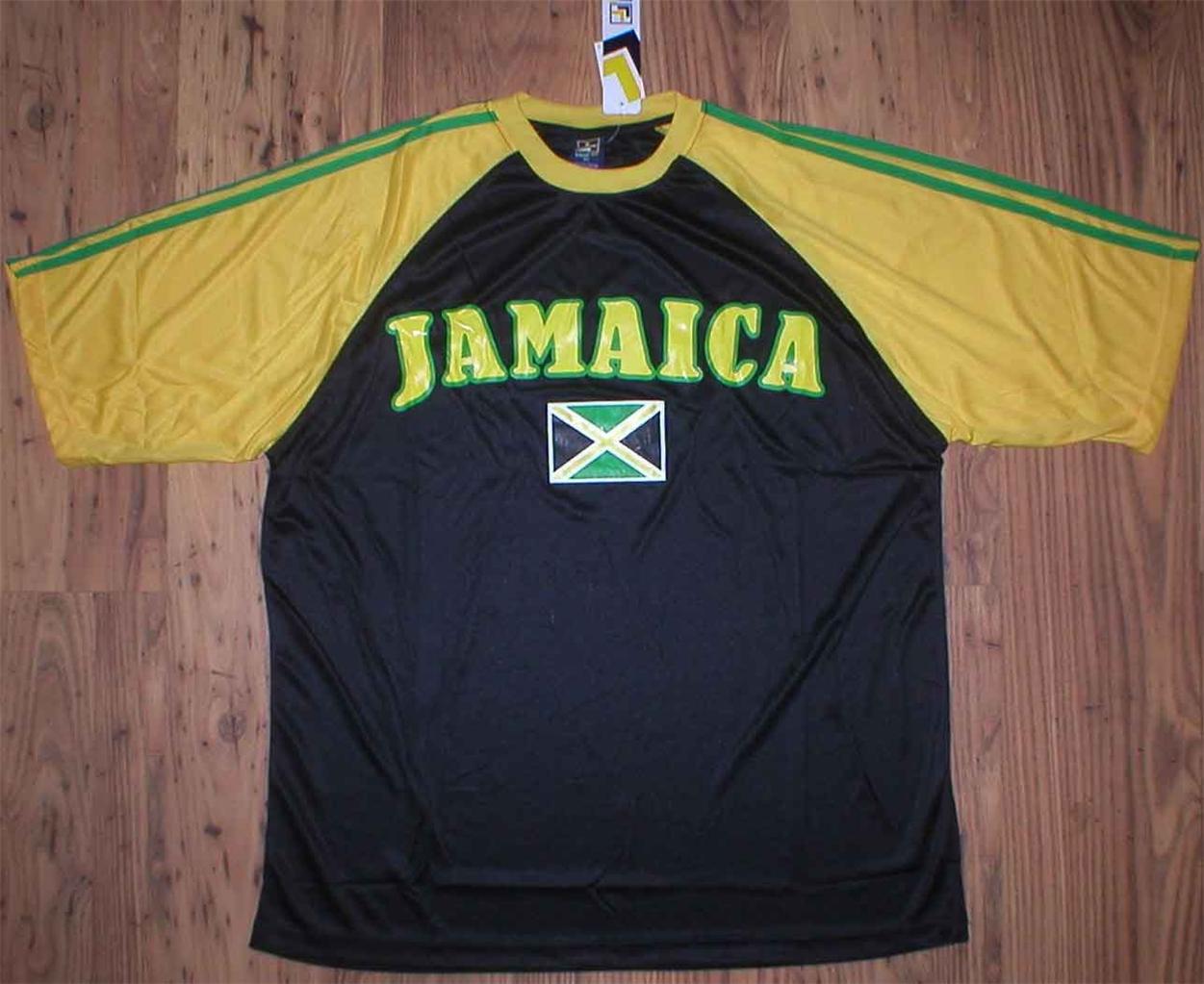 Jamaica team Jersey Brand New Mens Shirt athletic Top Black soccer