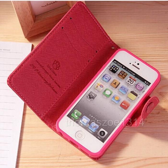 Candy Wallet Flip Leather Case Cover Skin Card Slots For Apple iPhone