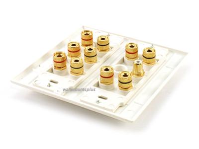 Home Theater Wall Plates on Gang 5 1 Surround Sound Speaker Wire Face Wall Plate   Ebay