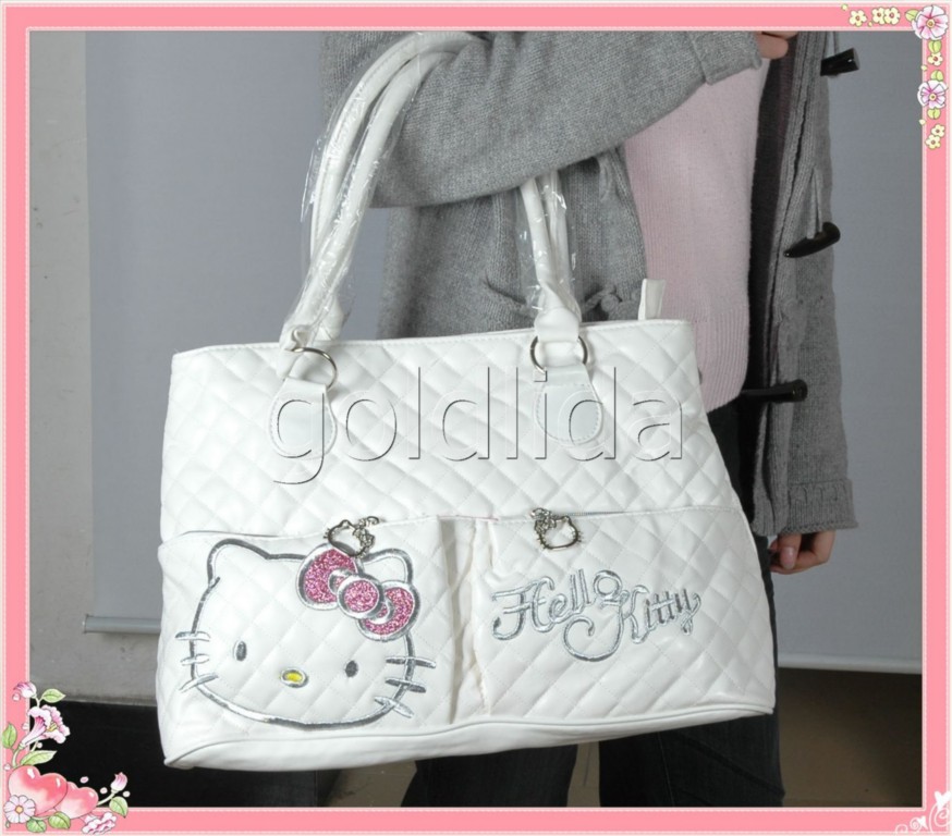 Hello Kitty White leather handbag shoulder bag tote new