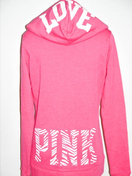 Details about NWT Victoria's Secret LOVE PINK Signature Zip Hoodie M