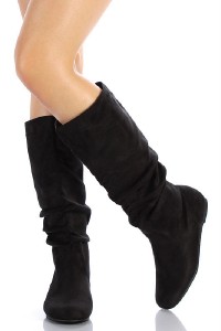NEW! SODA WOMENS SHOES WINTER FLAT BOOTS SLOUCHY KNEE HIGH SCRUNCH