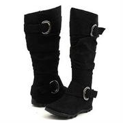 ladies flat black boots size 5