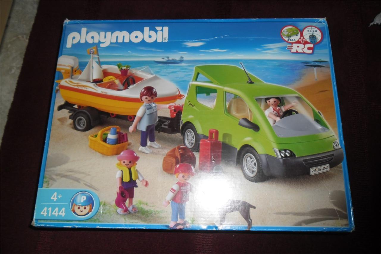 BRAND NEW PLAYMOBIL 4144 FAMILY CAR + TRAILER AND BOAT *RARE & DISC*FREE UK P&P eBay